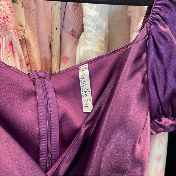 Purple silk dress - Picture 4 of 5